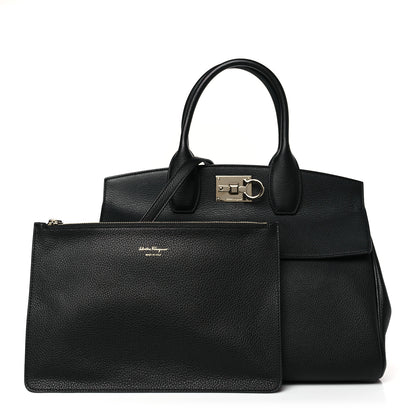 Salvatore Ferragamo Calfskin Large The Studio Bag Black 1 of 9