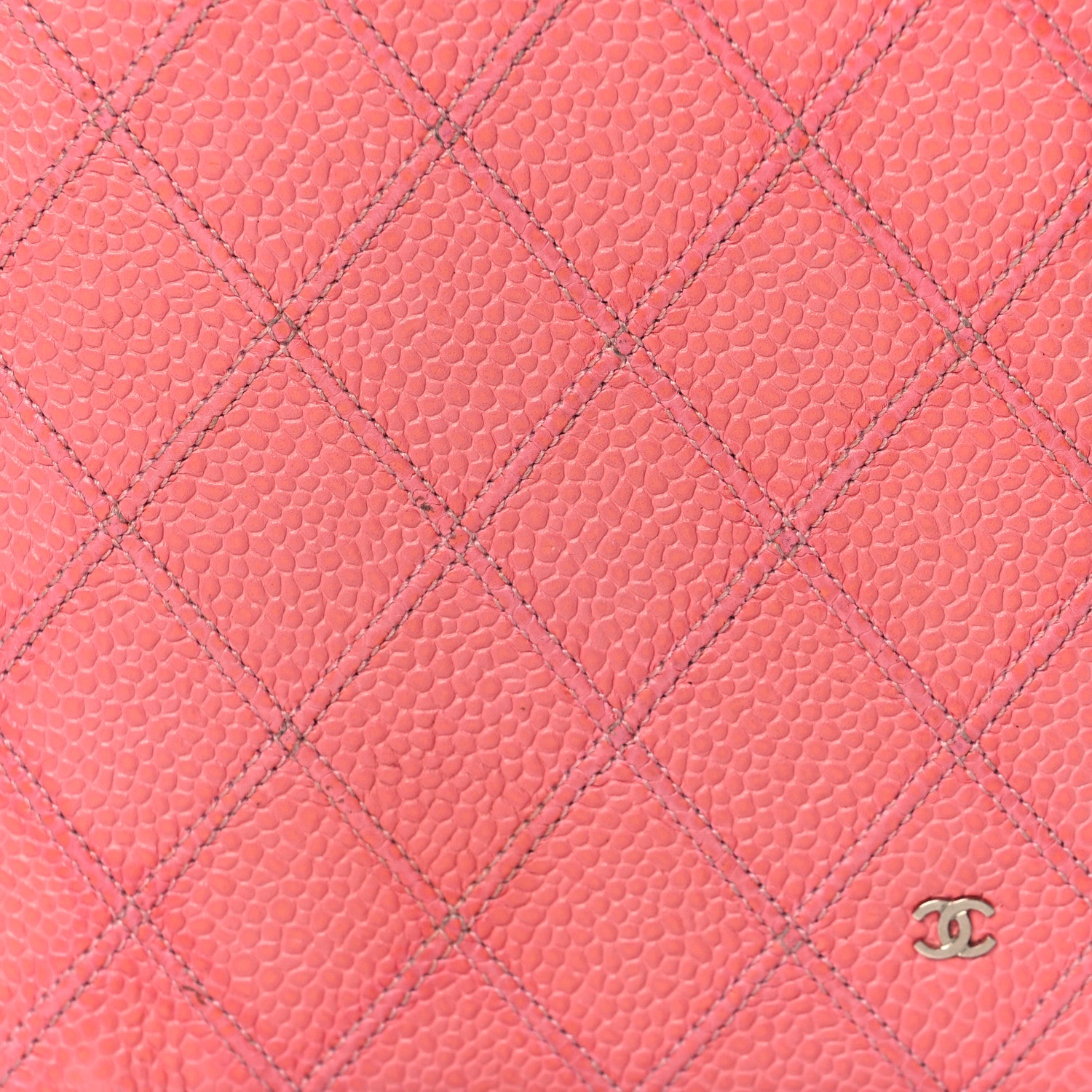 Chanel Caviar Diamond Stitched Yen Wallet Pink 8 of 8