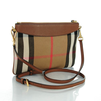 Burberry House Check Derby Peyton Crossbody Clutch Bag Tan 3 of 8