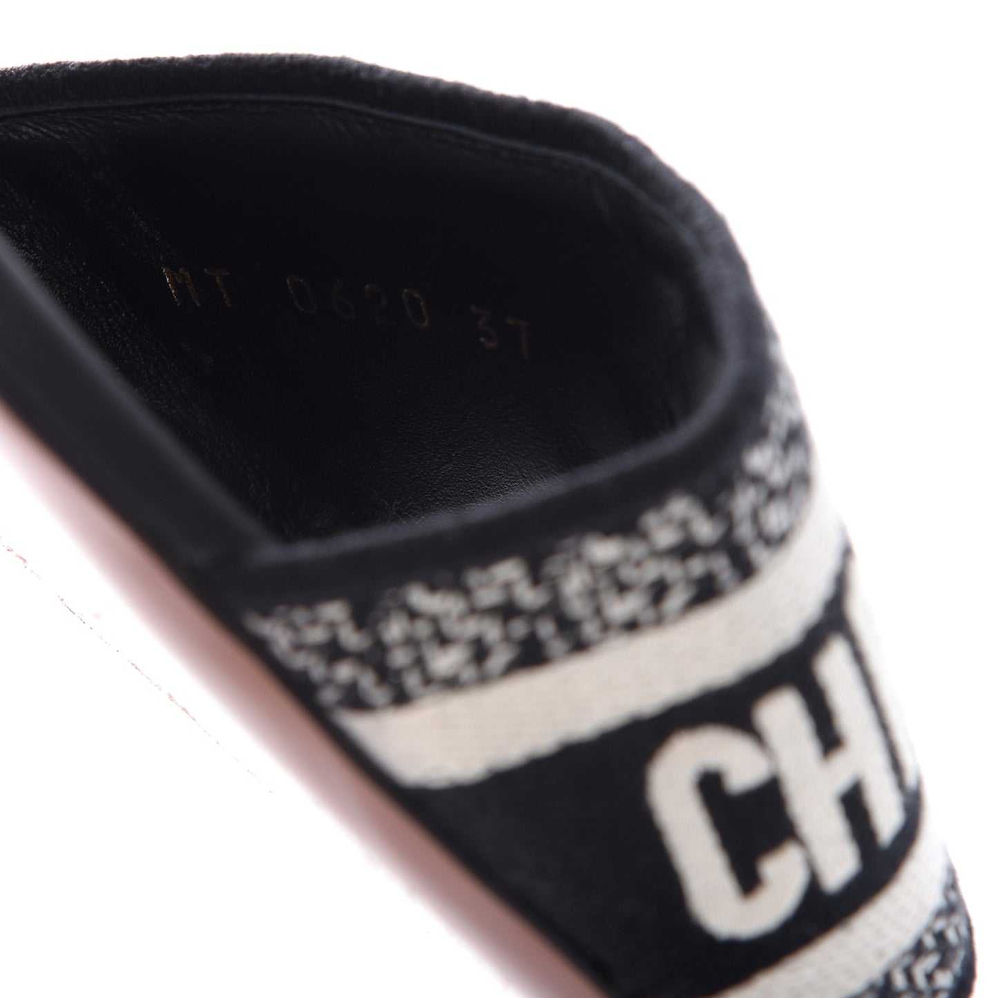 Canvas Embroidered Dway Mules Slide Sandals 37 Deep Blue
