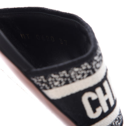 Christian Dior Canvas Embroidered Dway Mules Slide Sandals 37 Deep Blue 10 of 11