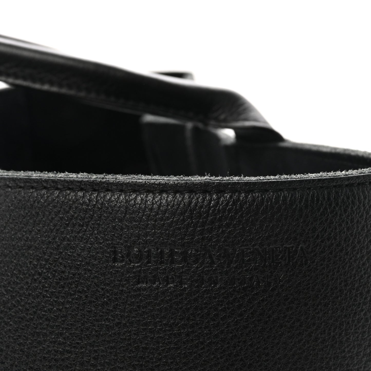 Grained Calfskin Maxi Intrecciato Medium Arco Tote Black
