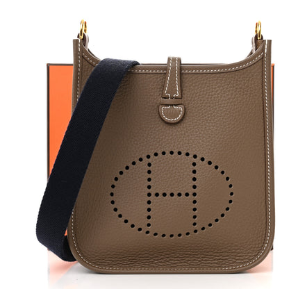 Hermes Taurillon Clemence Amazone Evelyne TPM Etoupe Bleu Indigo 11 of 11