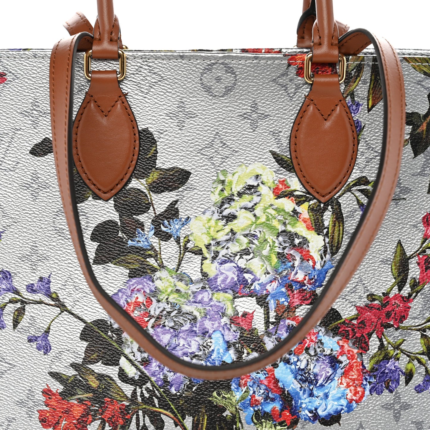 Metallic Monogram LV Garden OnTheGo MM Silver