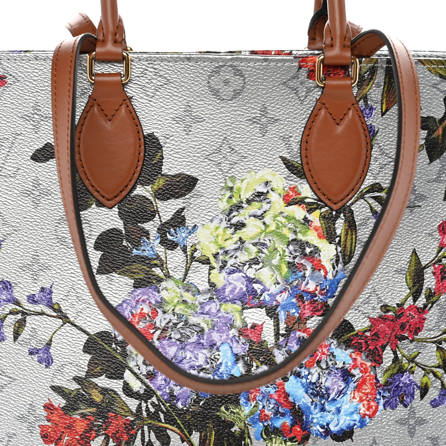 Louis Vuitton Metallic Monogram LV Garden OnTheGo MM Silver 7 of 9