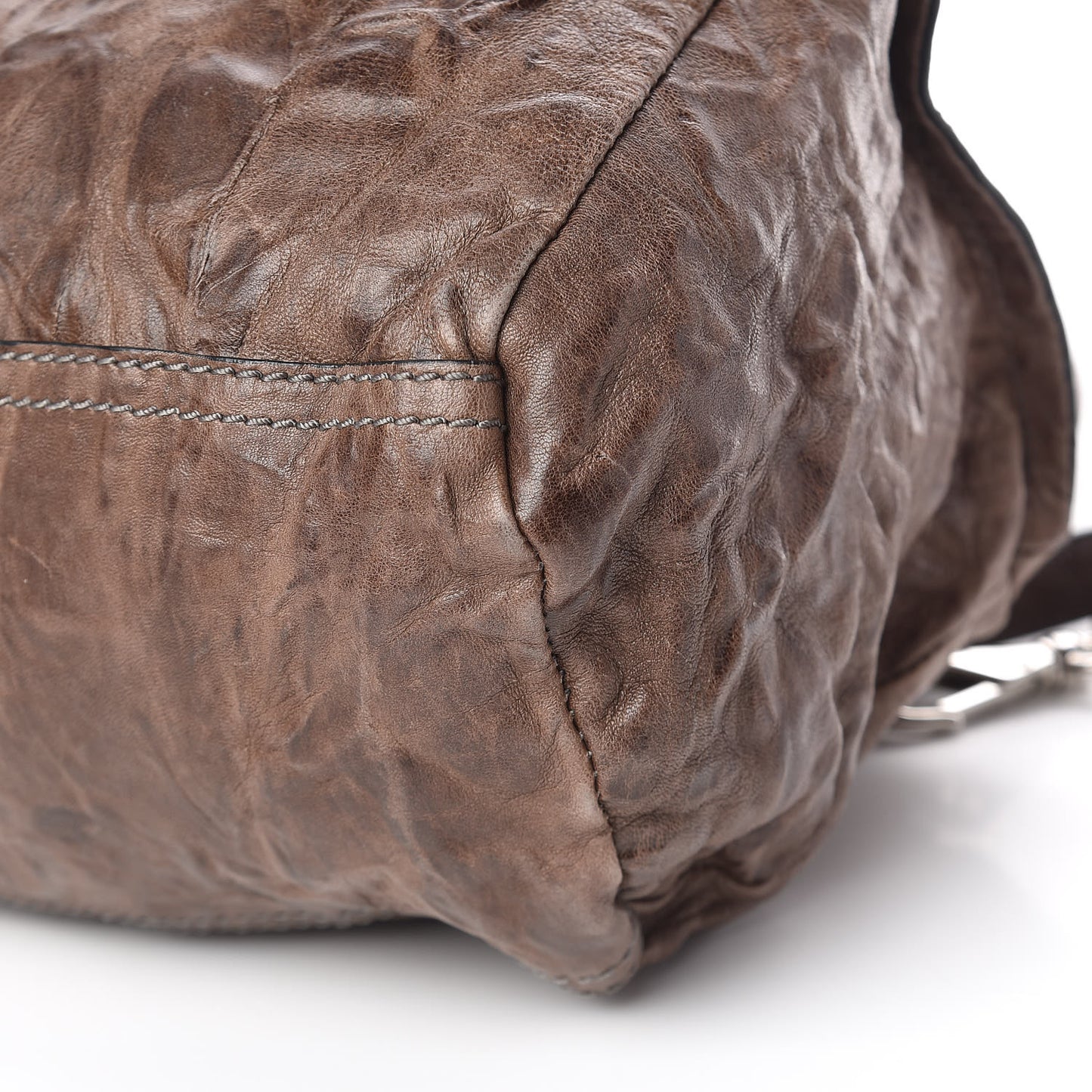 Tumbled Sheepskin Small Pandora Charcoal
