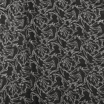 Hermes Cashmere Silk Reversible Horses Muffler Grey 5 of 5