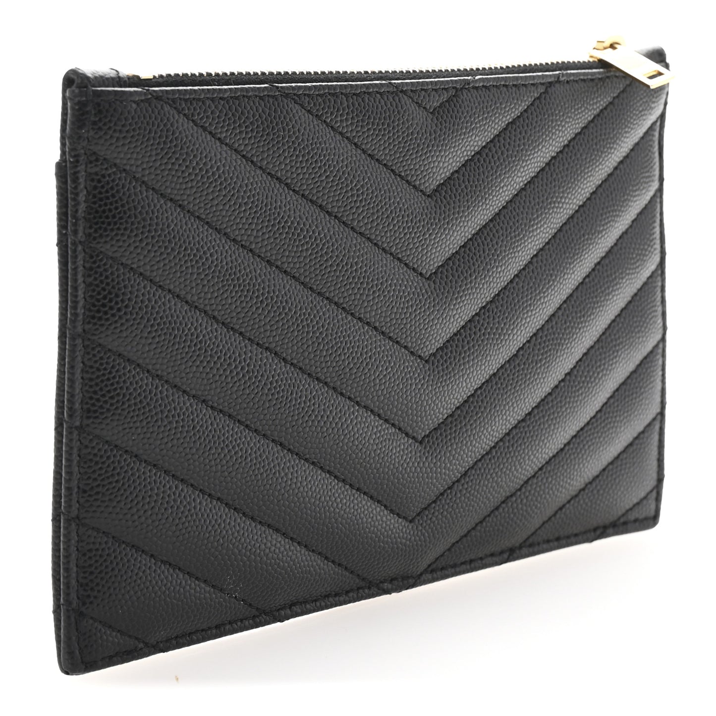 Grain De Poudre Chevron Monogram Bill Pouch Black