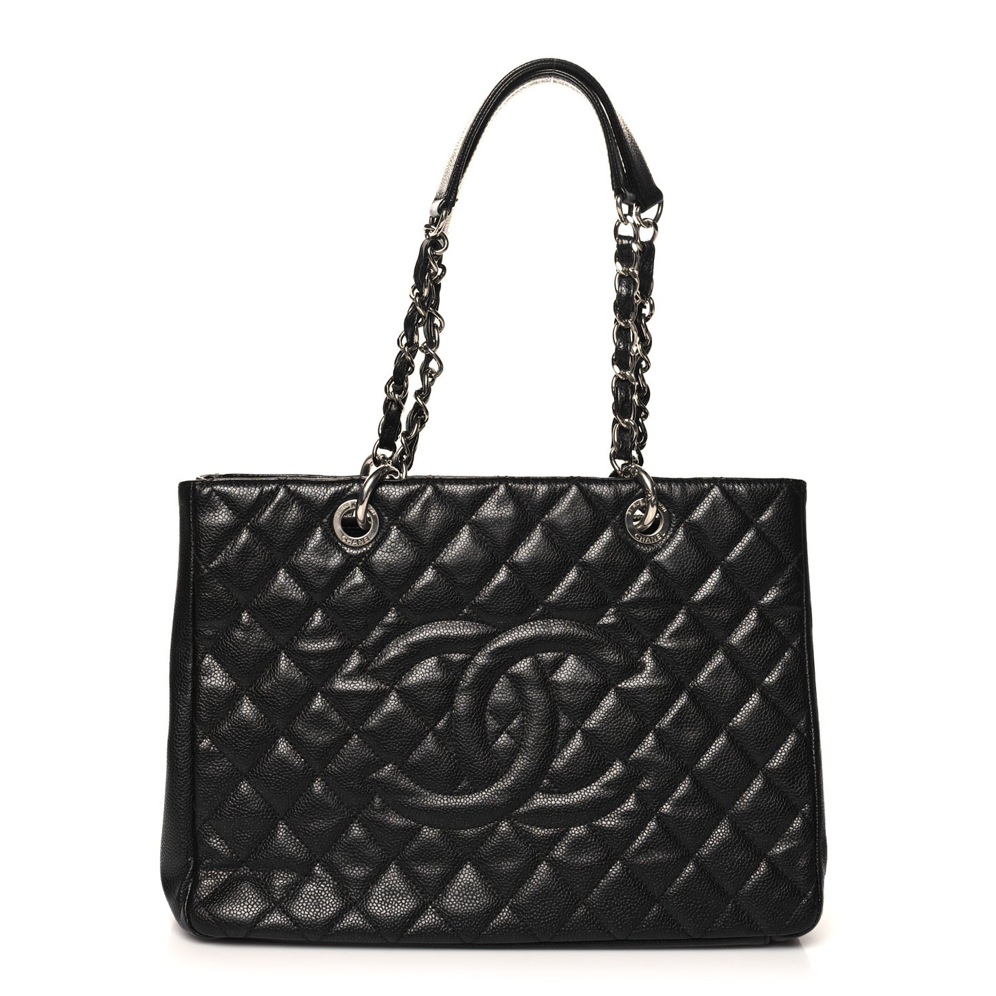 Caviar Quilted Grand Shopping Tote GST Black