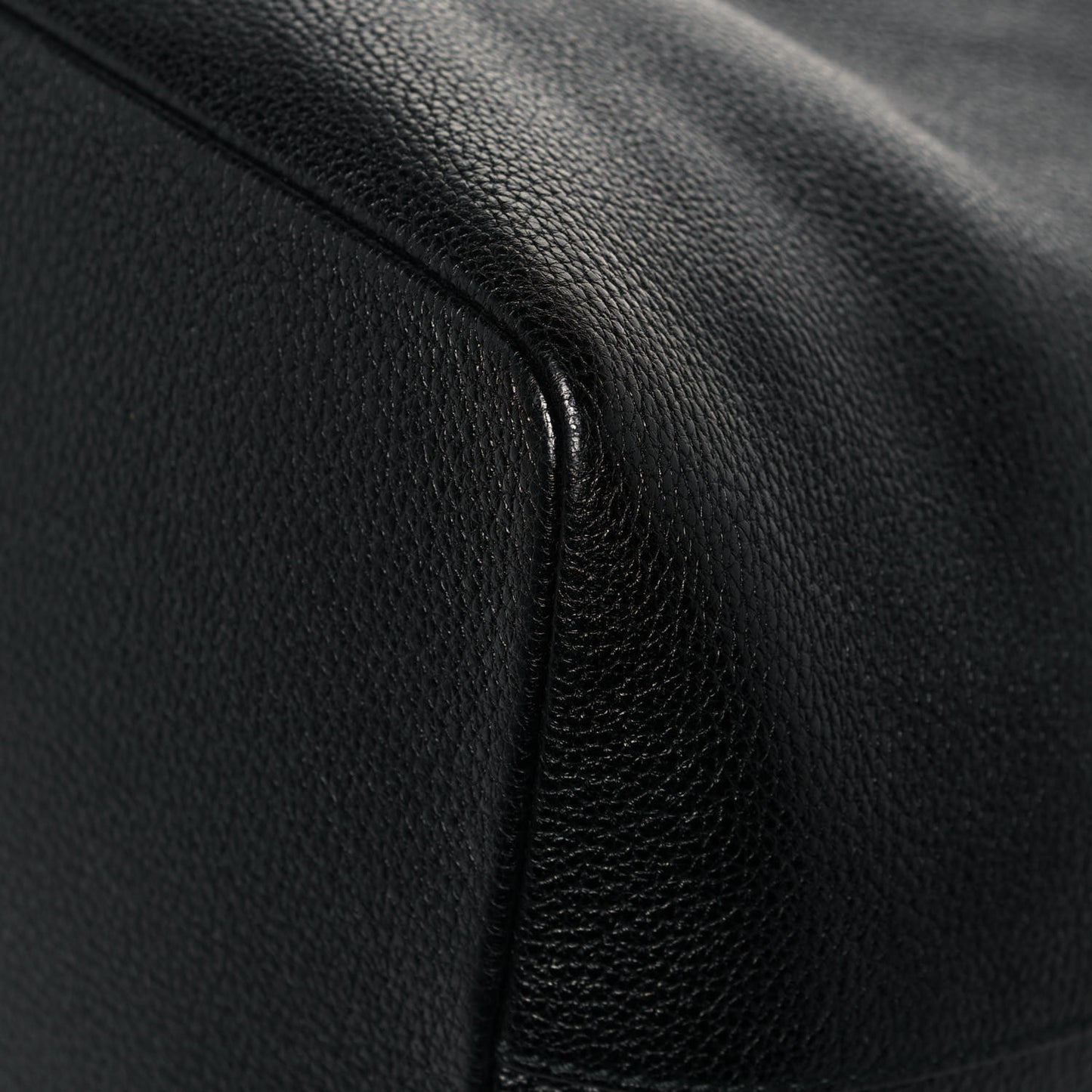 Drummed Calfskin Claudia Drawstring Bucket Shoulder Bag Black