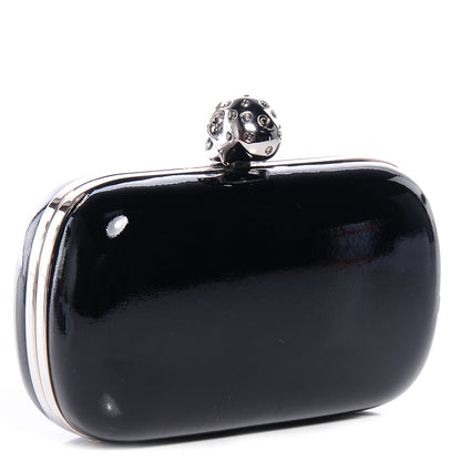 Alexander McQueen Patent Skull Box Clutch Black 3 of 9