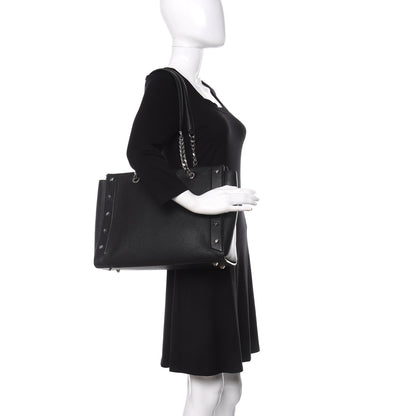 MCM Grained Calfskin Large Catherine Studs Tote Black 2 of 13