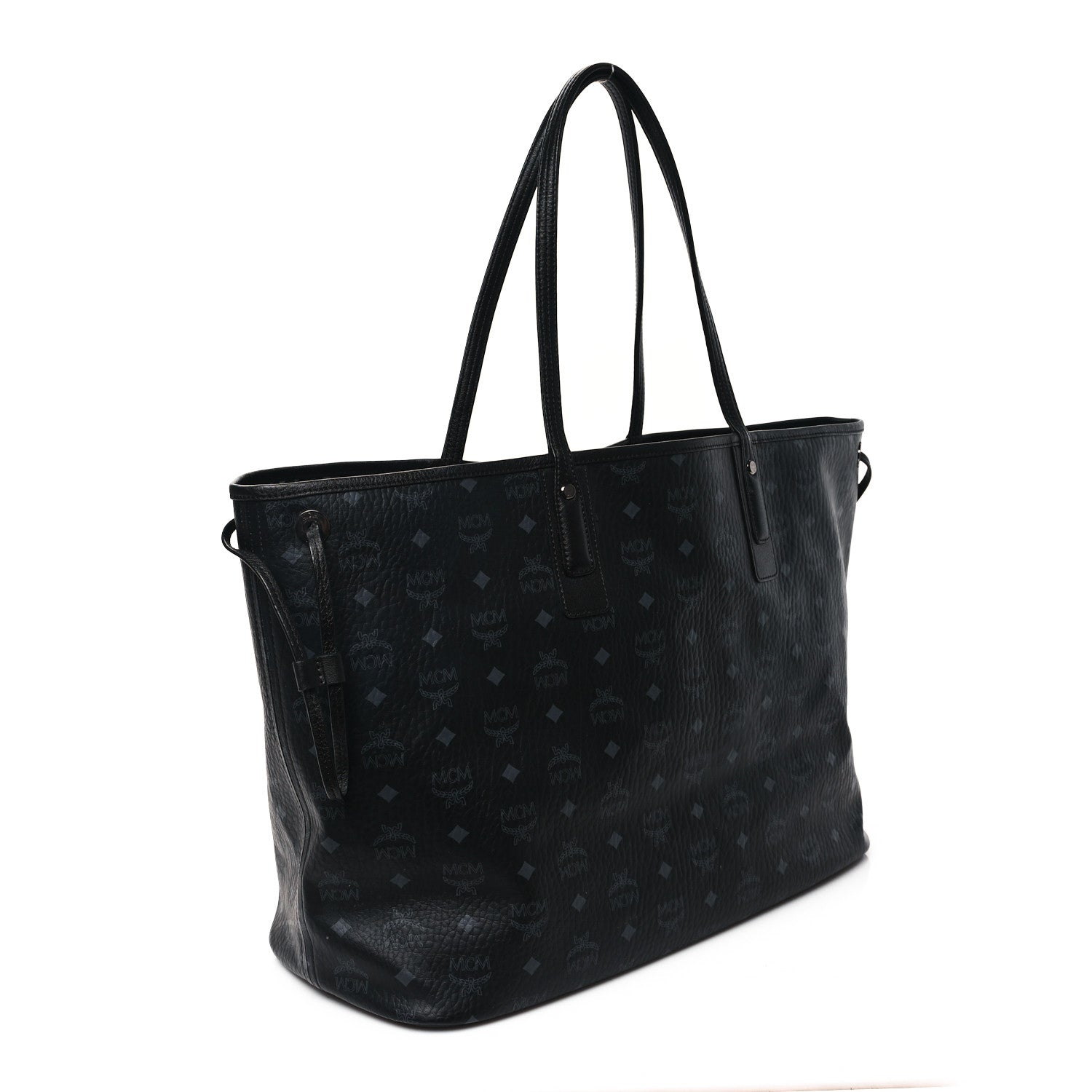 MCM Visetos Large Liz Reversible Shopper Tote Black 4 of 17