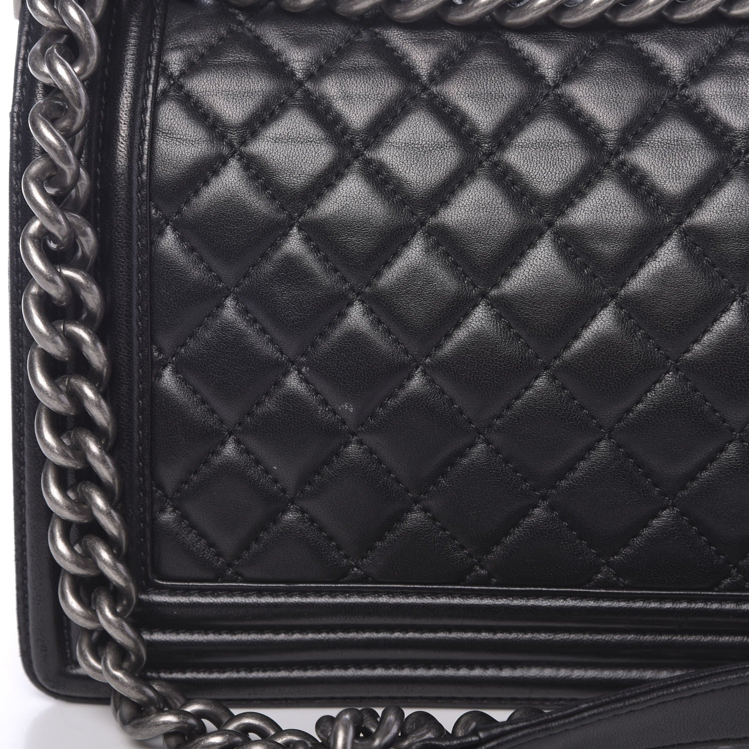 Chanel Lambskin Quilted Medium Boy Flap Black 15 of 15