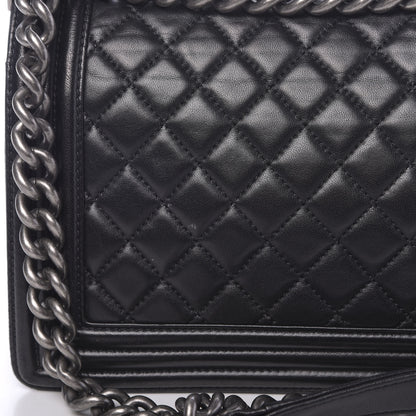 Chanel Lambskin Quilted Medium Boy Flap Black 15 of 15
