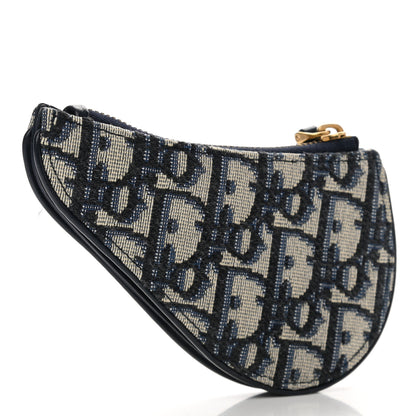 Christian Dior Oblique Saddle Coin Purse Blue 4 of 9