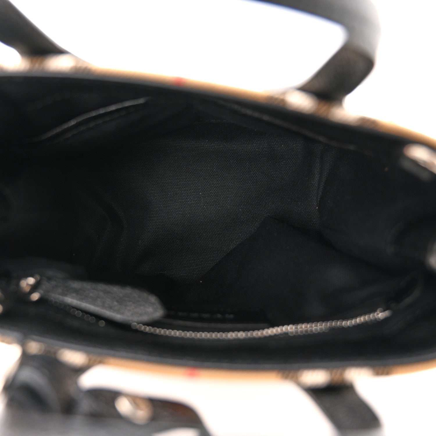Burberry Goatskin Vintage Check Small Banner Tote Black 5 of 10