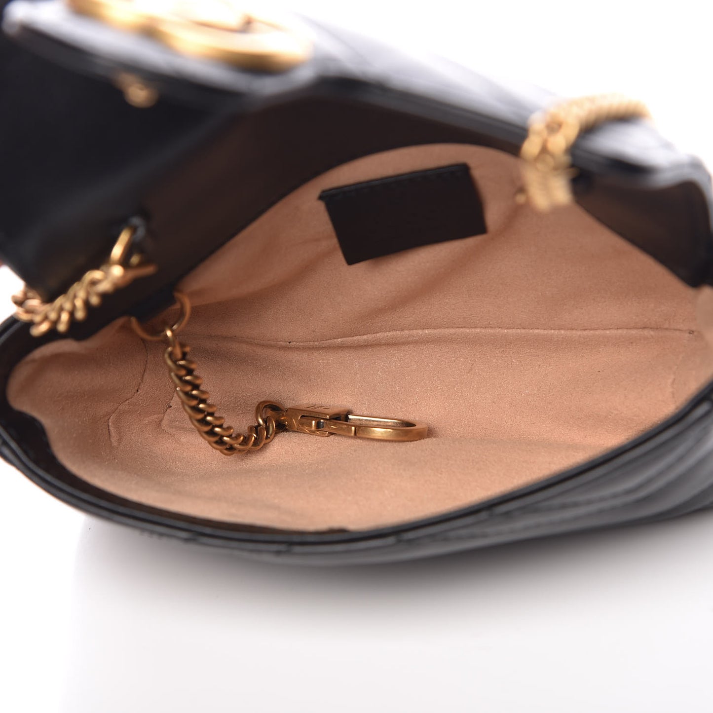 Calfskin Matelasse Super Mini GG Marmont Shoulder Bag Black