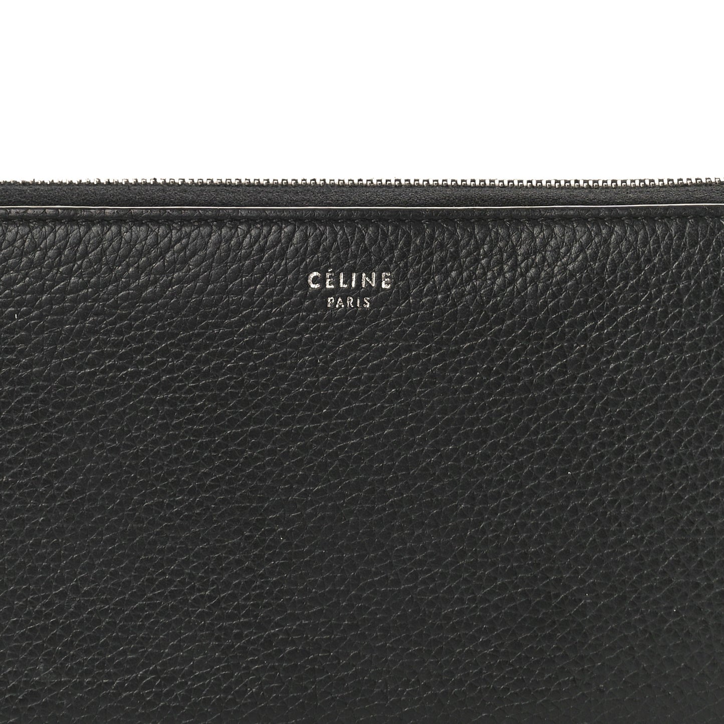Calfskin Large Zip Around Multifunction Wallet Black Citron