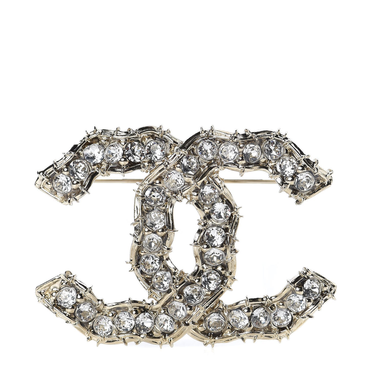 Crystal CC Camellia Express Brooch Gold