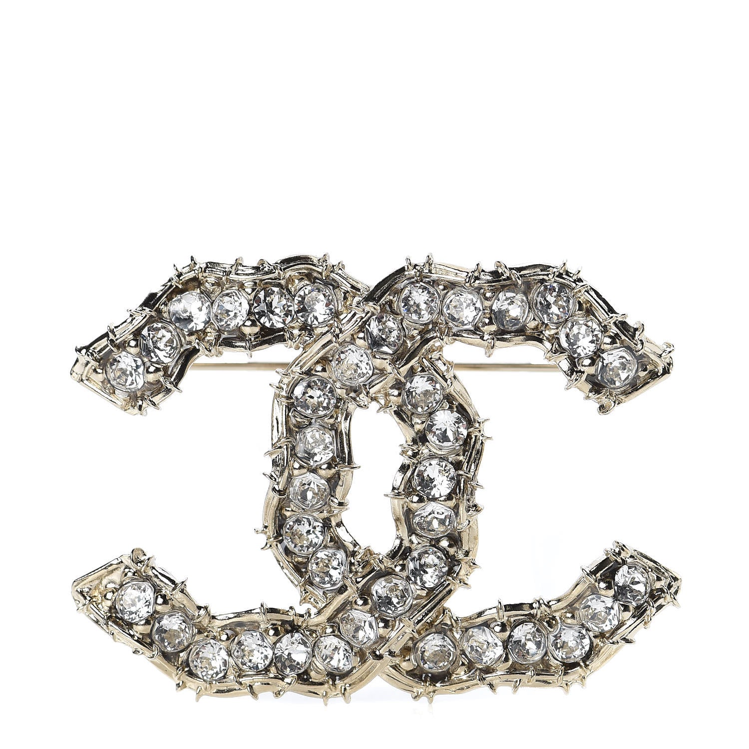Chanel Crystal CC Camellia Express Brooch Gold 1 of 5