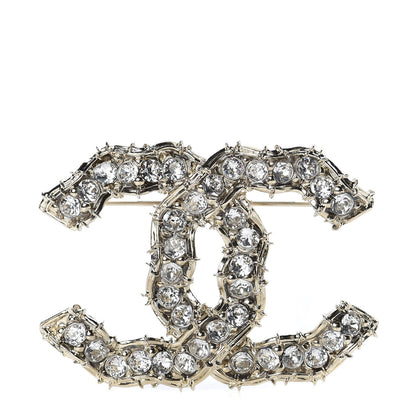 Chanel Crystal CC Camellia Express Brooch Gold 1 of 5