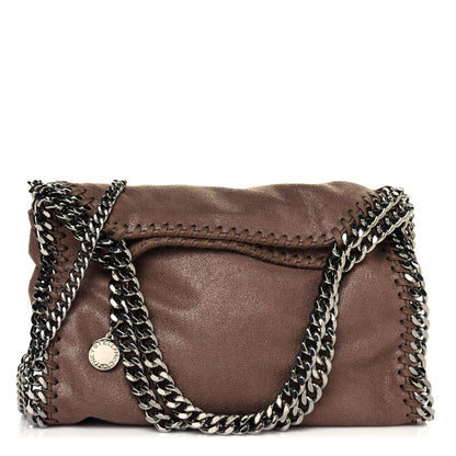 Stella McCartney Shaggy Deer Mini Falabella Fold Over Tote Taupe 1 of 10