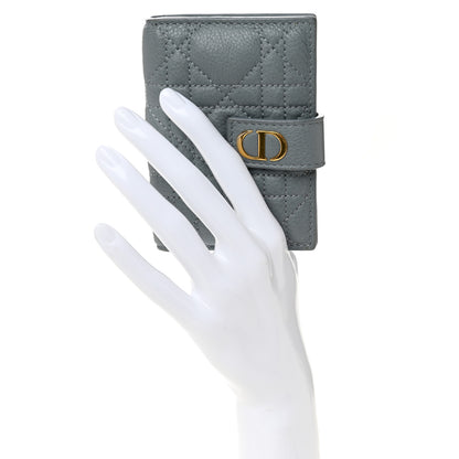 Christian Dior Supple Calfskin Cannage Caro Dandelion Card Holder Cloud Blue 2 of 7