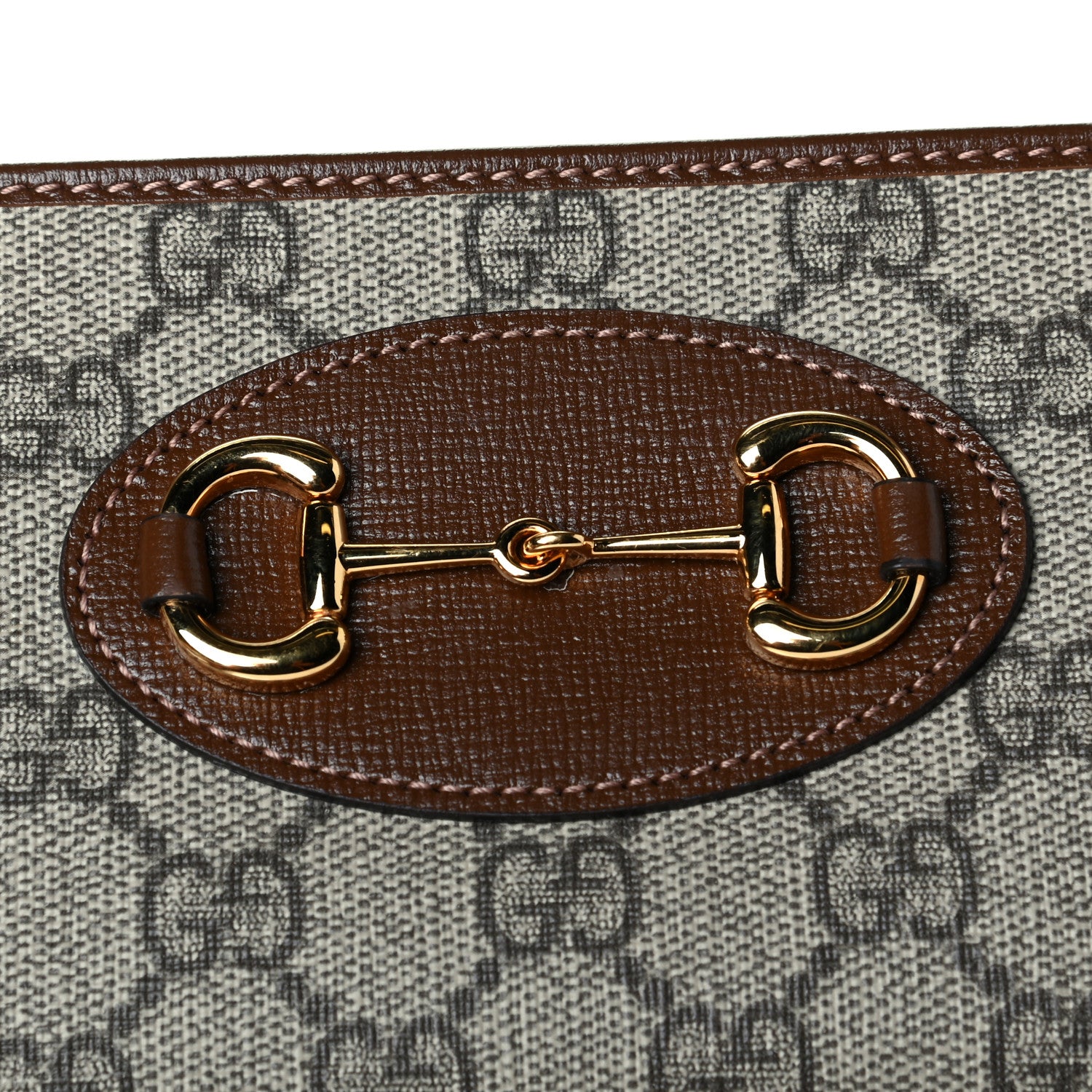 Gucci GG Supreme Monogram Azalea Calfskin Horsebit 1955 Wallet On Chain Beige Ebony Brown Sugar 5 of 6