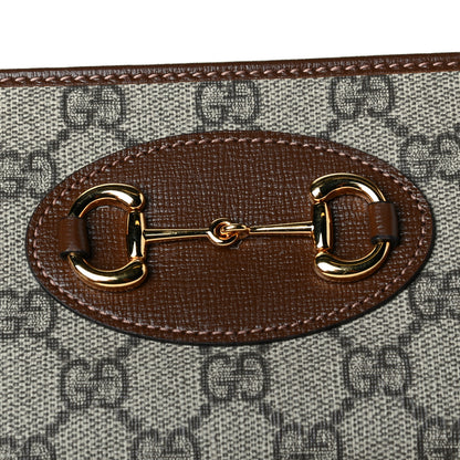 Gucci GG Supreme Monogram Azalea Calfskin Horsebit 1955 Wallet On Chain Beige Ebony Brown Sugar 5 of 6