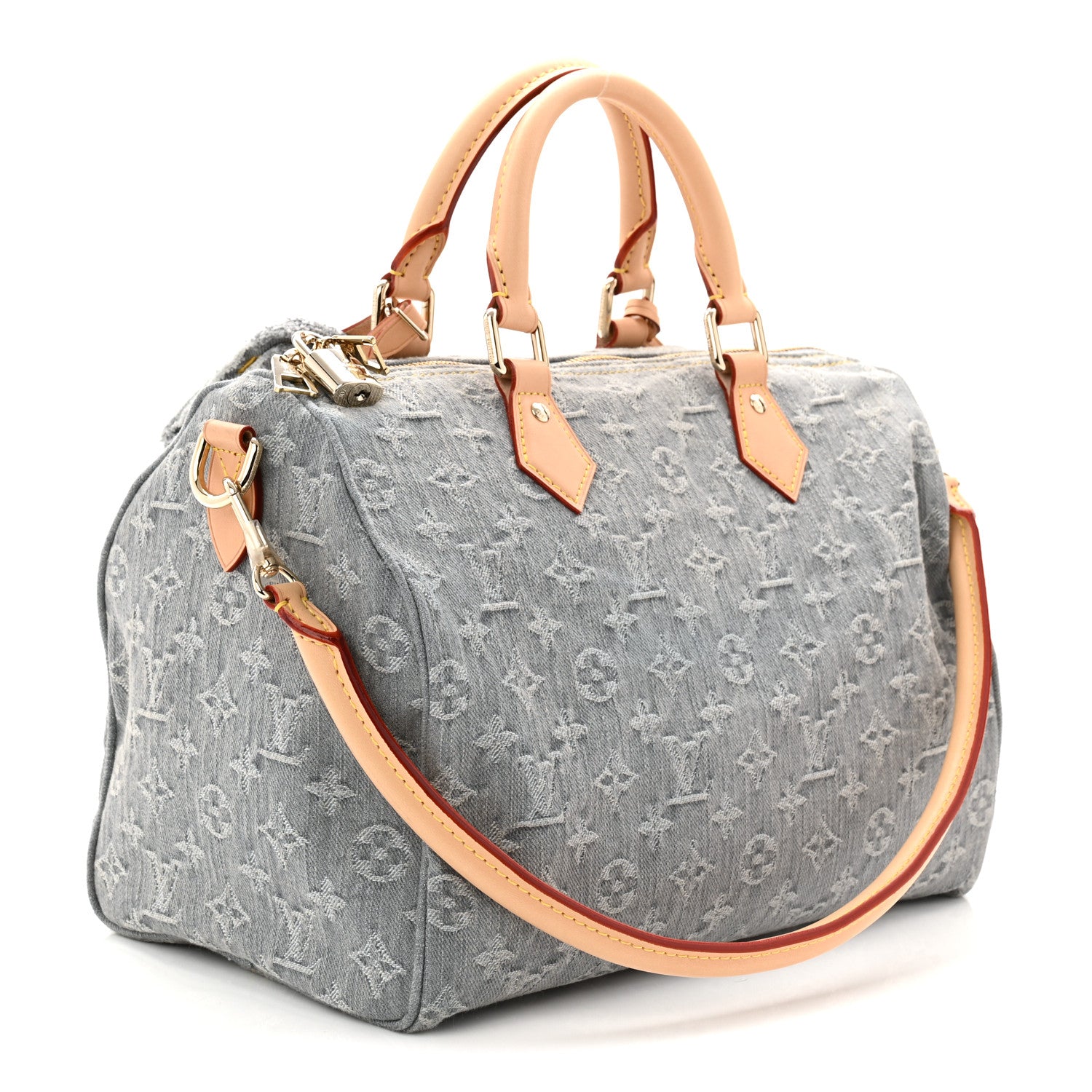 Louis Vuitton Monogram Denim Speedy Soft 30 Washed Gray 3 of 9