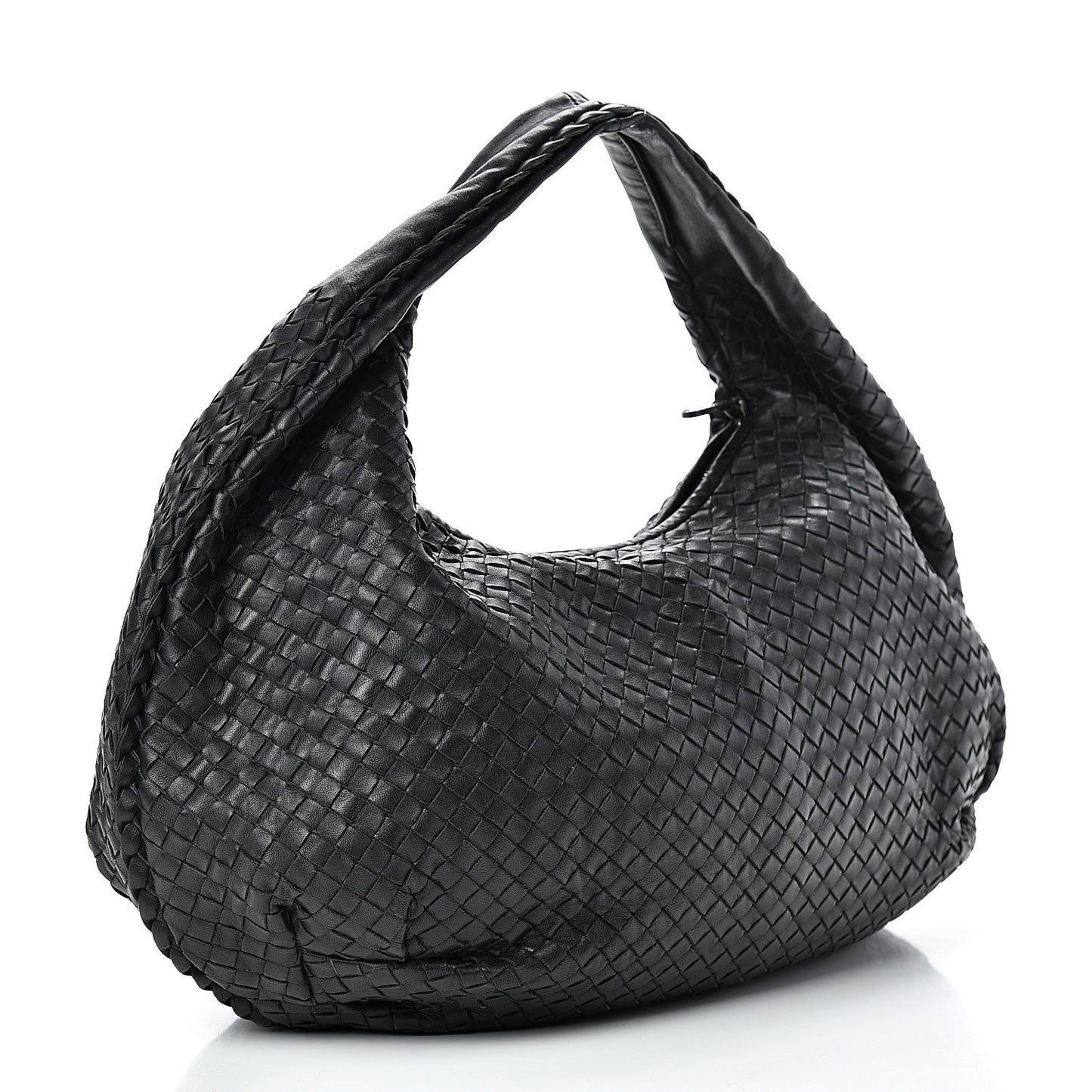 Nappa Intrecciato Large Belly Veneta Hobo Black