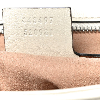 Gucci Vintage Effect Calfskin Matelasse Diagonal Small Torchon GG Marmont Shoulder Bag Blue Agata Mystic White 7 of 21
