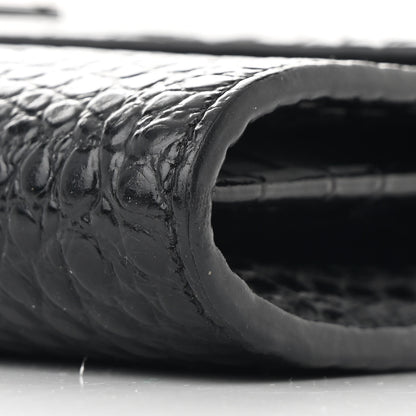Saint Laurent Calfskin Crocodile Embossed Monogram Uptown Crossbody Black 12 of 15