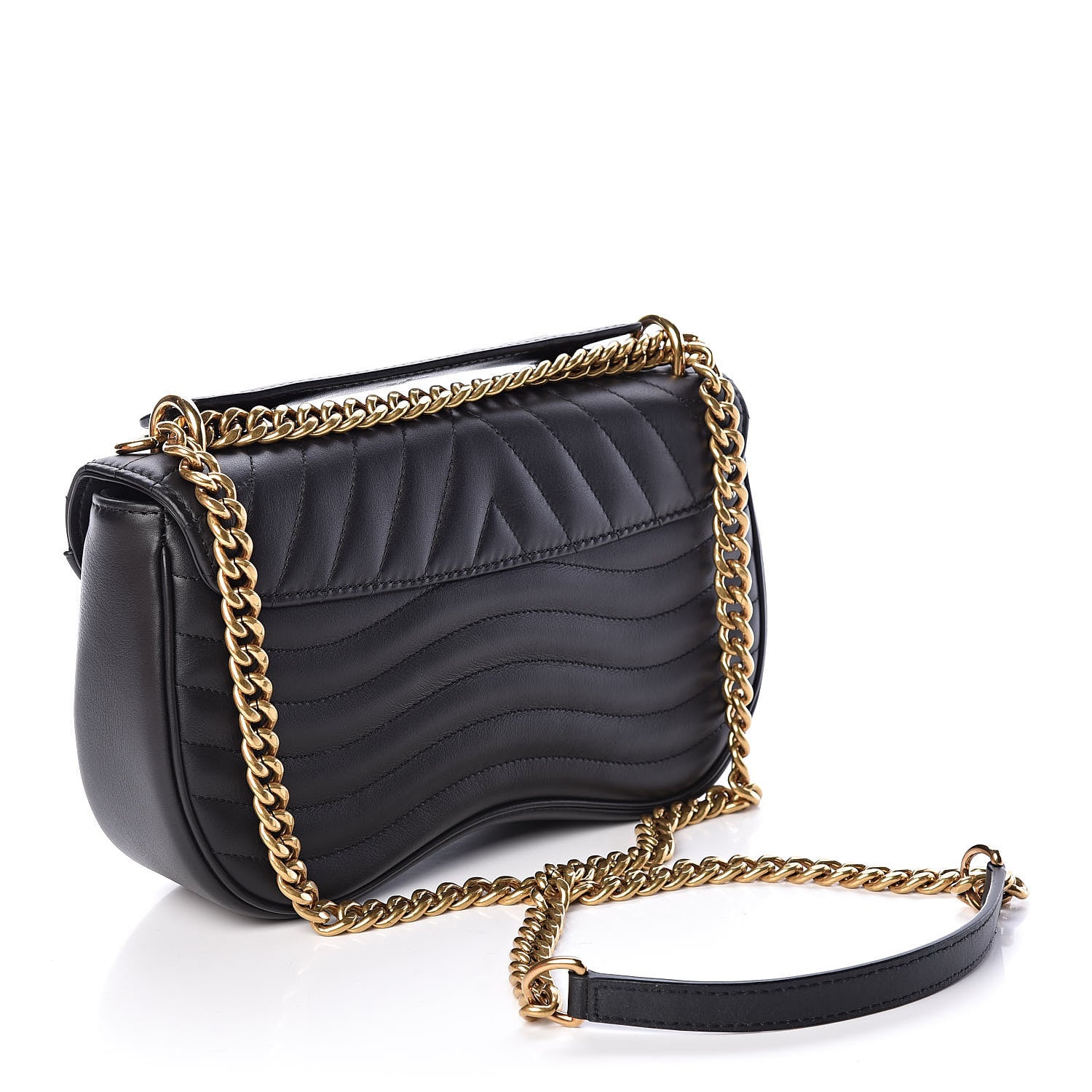 Louis Vuitton Calfskin New Wave Chain MM Black 3 of 11