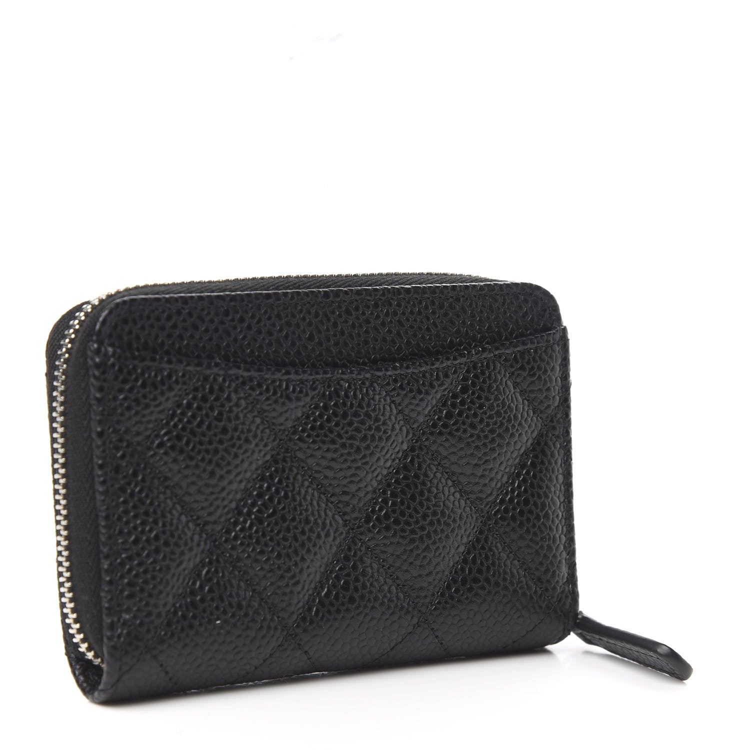 Chanel Caviar Quilted Zip Card Holder Black 2 of 6