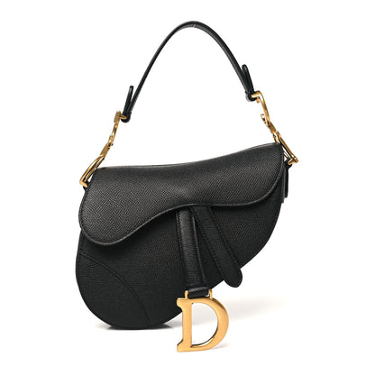 Christian Dior Grained Calfskin Mini Saddle Bag Black 1 of 9
