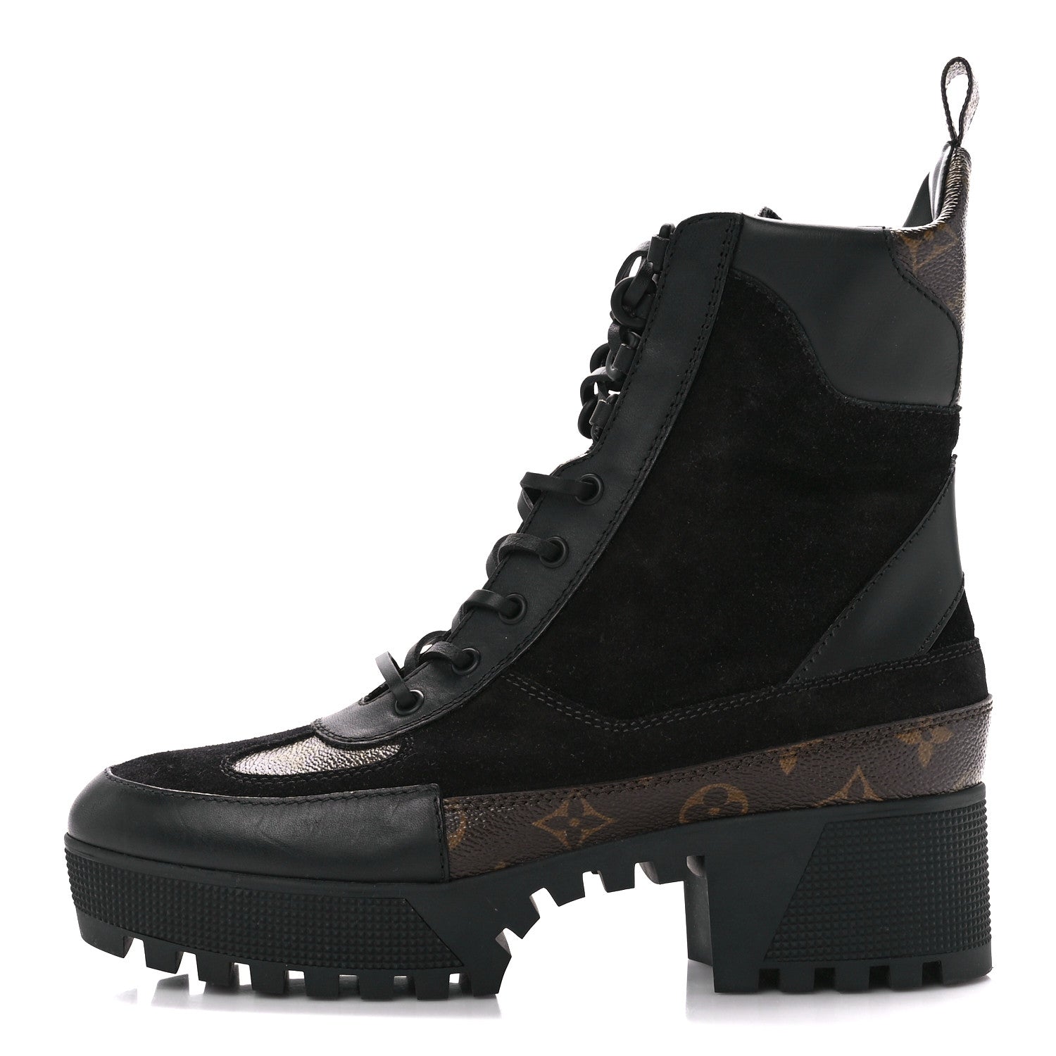 Louis Vuitton Suede Calfskin Monogram Laureate Platform Desert Boots 40.5 Black 1 of 8