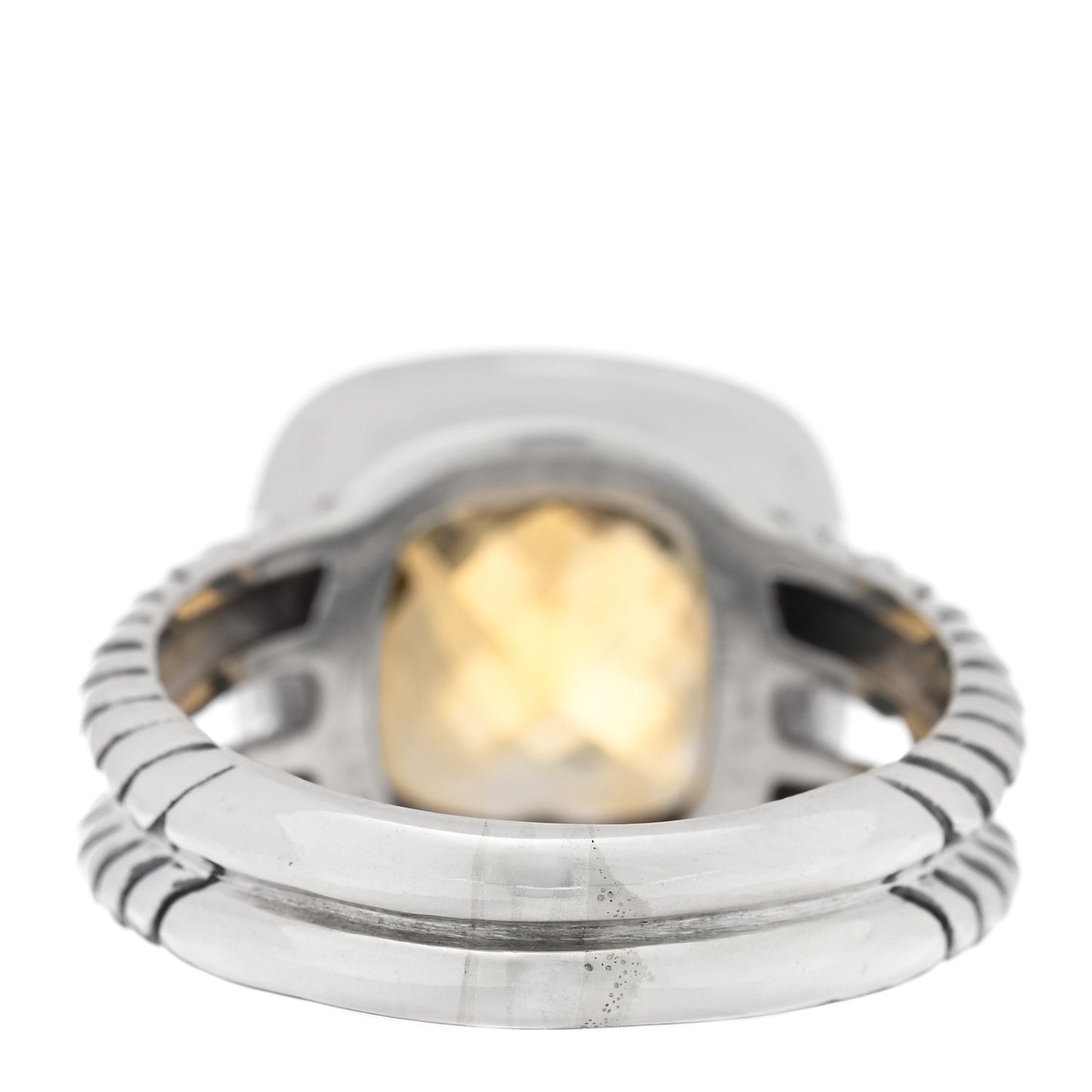 Sterling Silver Diamond Citrine 11mm Albion Ring 61 9.5