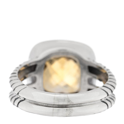 David Yurman Sterling Silver Diamond Citrine 11mm Albion Ring 61 9.5 3 of 4