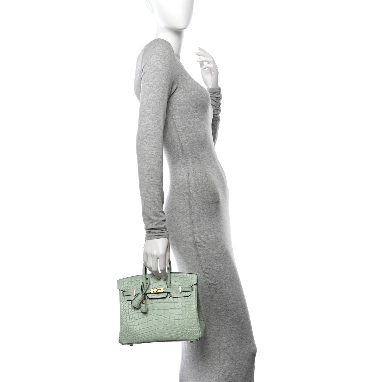 Matte Alligator Birkin 25 Vert D'eau