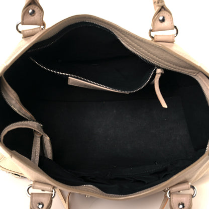 Balenciaga Chevre Silver Metallic Edge Hardware City Beige Tapioca 5 of 14