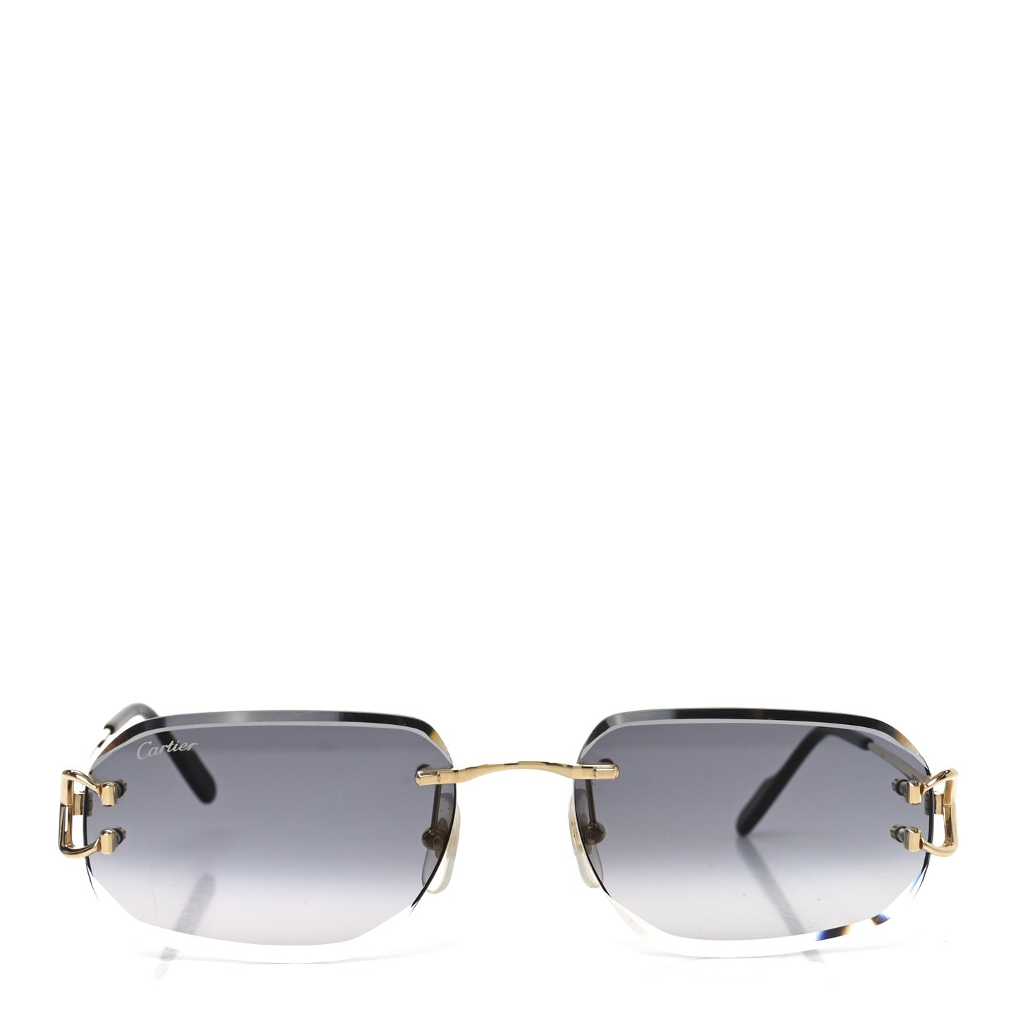 Metal Rimless C Decor Sunglasses CT0468S Gold Grey