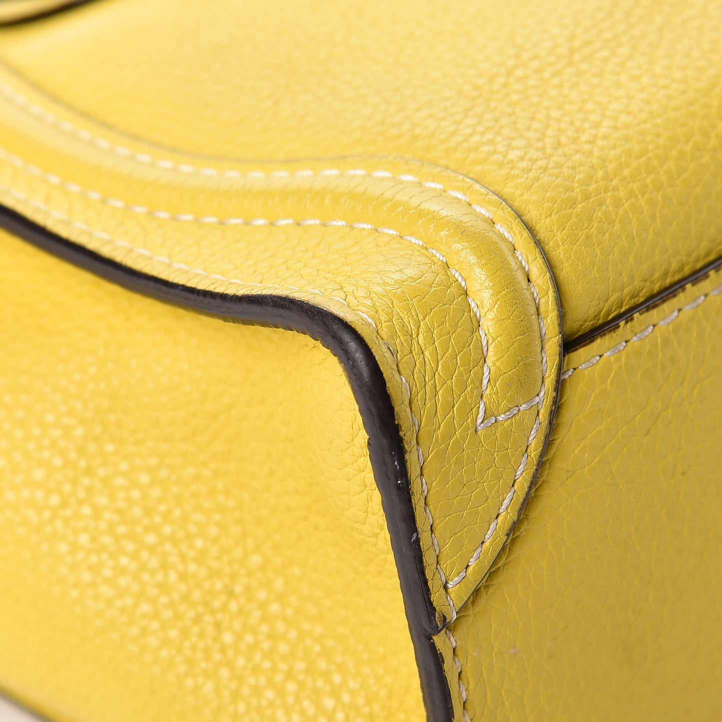 Drummed Calfskin Nano Luggage Citron