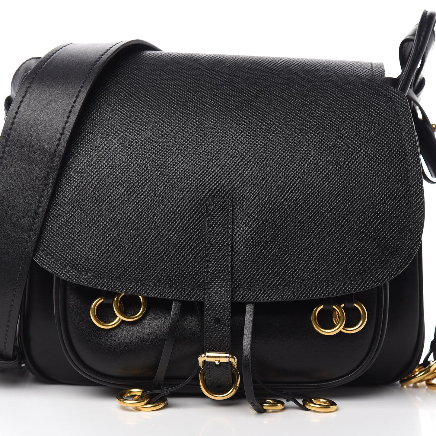 Saffiano Cuir Calf Corsaire Bag Black