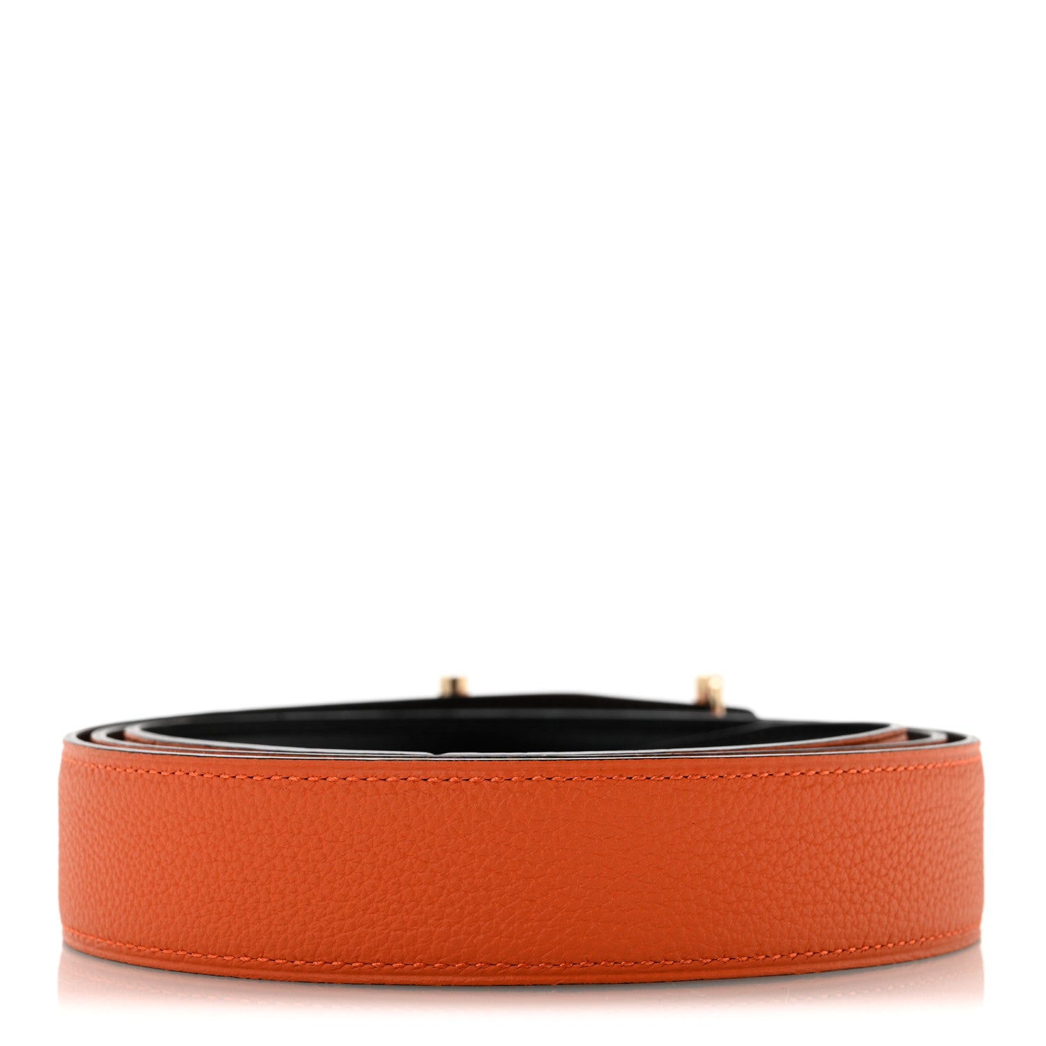Hermes Box Togo 32mm Ancre Belt 115 46 Black Orange 2 of 8