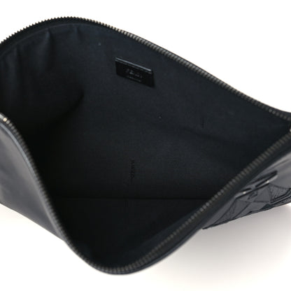Fendi Calfskin Embroidered Bug Pouch Black 5 of 9
