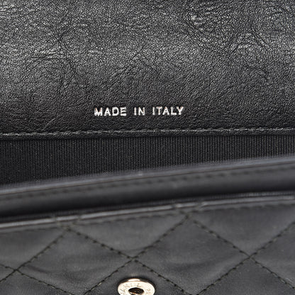 Chanel Crumpled Calfskin Quilted Flap Card Holder Wallet So Black 7 of 9