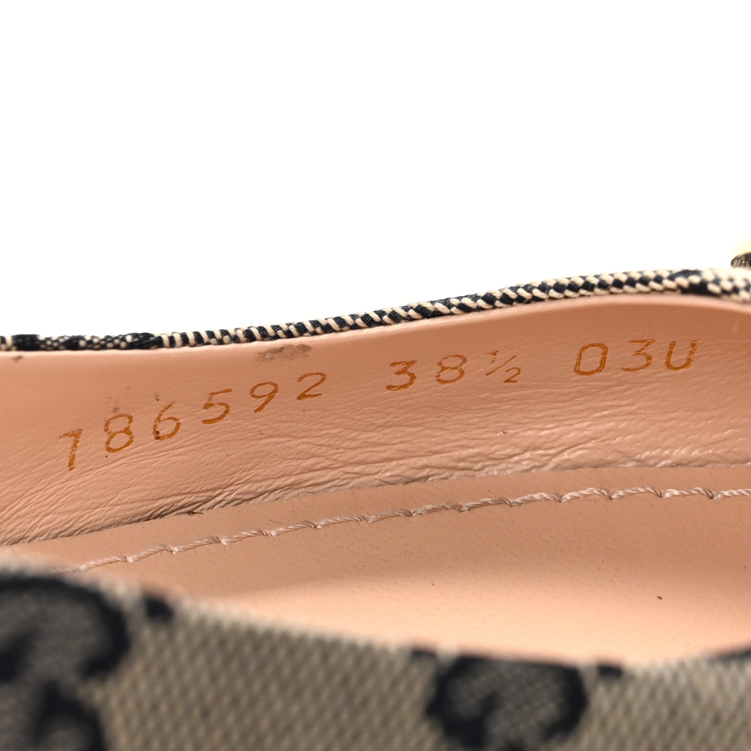 Gucci Monogram Horsebit Womens Slingback Ballet Flat 38.5 Beige Blue 9 of 10