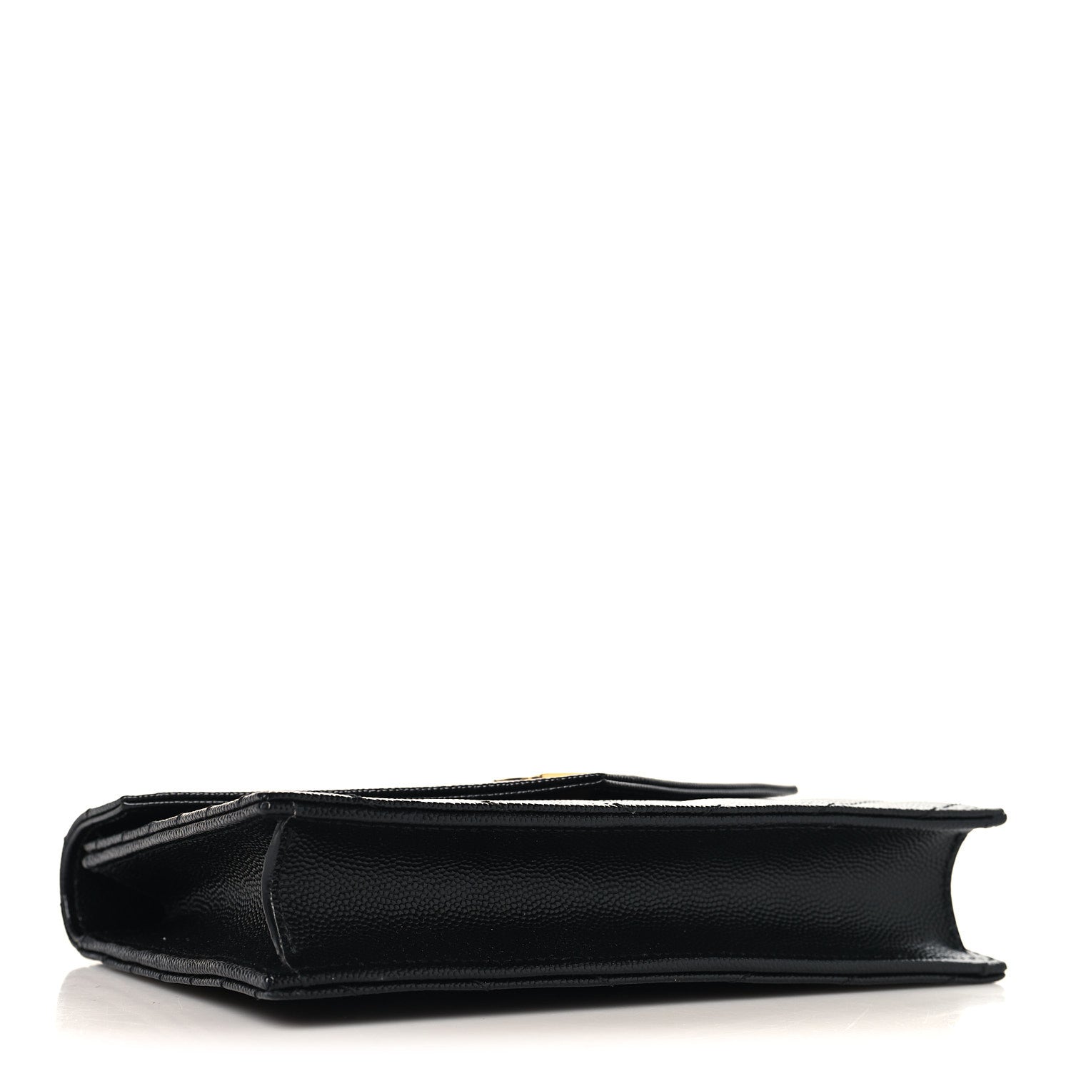 Saint Laurent Grain De Poudre Matelasse Chevron Monogram Envelope Chain Wallet Black 4 of 10